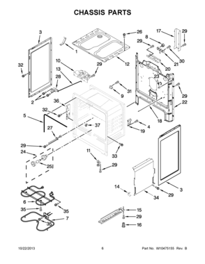 04 - CHASSIS PARTS Diagram and Parts List for YMER7660WW2  Maytag Range