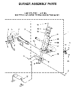 Burner assembly parts Diagram and Parts List for MGD7230HC0  Maytag Dryer