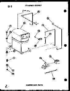 Compressor Diagram and Parts List for 11-5J P54336-67R Amana Air Conditioner