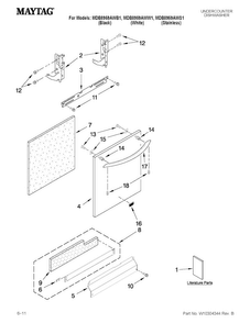 Door And Panel Parts Diagram and Parts List for MDB8959AWB1  Maytag Dishwasher