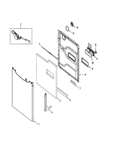 Door Diagram and Parts List for MDBH965AWW1  Maytag Dishwasher