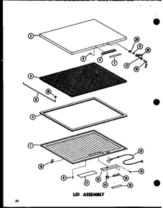 Lid Assembly Diagram and Parts List for C28F-A P60212-74WA Amana Freezer