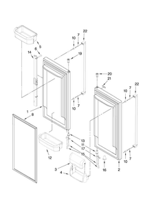 Refrigerator Door Parts Diagram and Parts List for JFC2089WEM0  Jenn-Air Refrigerator