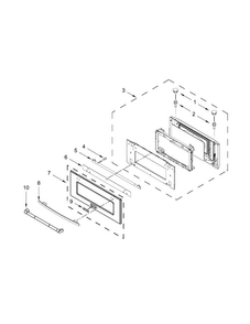 Microwave Door Parts Diagram and Parts List for JMW2430WP03  Jenn-Air Microwave