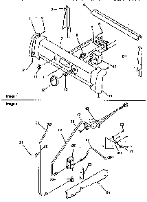 Backguard And Gas Supply Diagram and Parts List for ARG7200L-P1143329NL  Amana Range