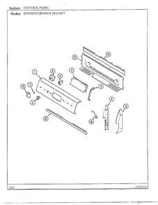 Control Panel Diagram and Parts List for DF454670  Magic Chef Range