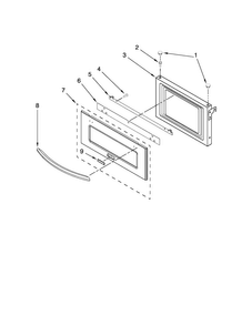 Microwave Door Parts Diagram and Parts List for JMC2127WB00  Jenn-Air Microwave