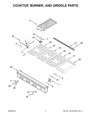 Cooktop, Burner, And Griddle Parts Diagram and Parts List for JGCP548HM00  Maytag Cooktop