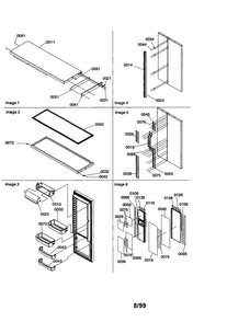 Door/trim/handles Diagram and Parts List for SZD23VW-P1315309WW  Amana Refrigerator