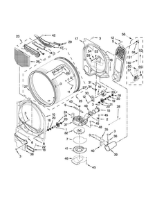 Bulkhead Parts Diagram and Parts List for MGDB725BW0  Maytag Dryer