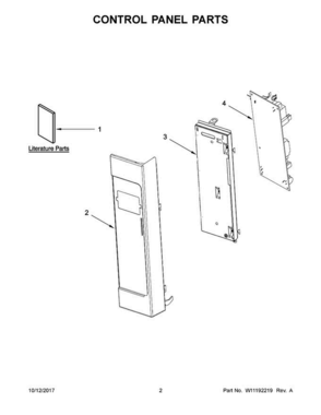 02 - Control Panel Parts Diagram and Parts List for MMV5219FB2  Maytag Microwave Oven Combo