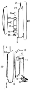 Outerbag Diagram and Parts List for U4003  Hoover Upright Vacuum