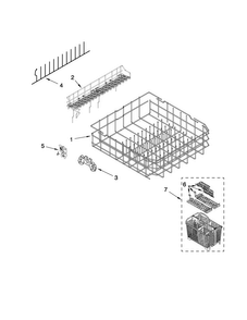 Lower Rack Parts Diagram and Parts List for MDB7709AWS1  Maytag Dishwasher