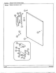 Fresh Food Outer Door Diagram and Parts List for HMG211490  Admiral Refrigerator