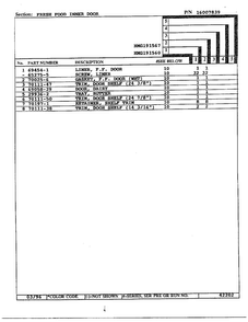 Fresh Food Inner Door Page 2 Diagram and Parts List for HMG191560  Admiral Refrigerator