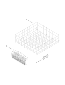 Lower Rack Parts Diagram and Parts List for ADB1100AWW3  Amana Dishwasher