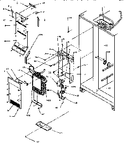 Freezer Liner Diagram and Parts List for SXD25N-P1162419W  Amana Refrigerator