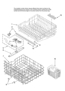 Upper And Lower Rack Parts Diagram and Parts List for MDB4651AWS40  Maytag Dishwasher