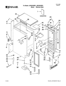 Cabinet Liner And Door Parts Diagram and Parts List for JIM158XWRS1  Jenn-Air Ice Maker