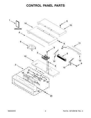 Control Panel Parts Diagram and Parts List for JJW2430DS03  Maytag Wall Oven