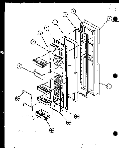 Freezer Door Diagram and Parts List for SZDE27KPL-P1110603WL  Amana Refrigerator