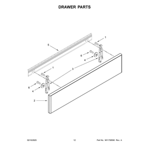 Drawer Parts Diagram and Parts List for JDS1750ML2  Jenn-Air Range