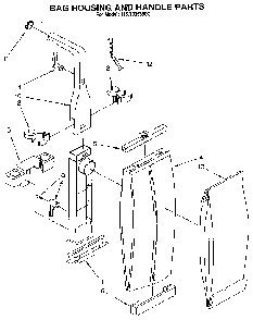 Bag Housing And Handle Diagram and Parts List for 1163035390C  Kenmore Upright Vacuum