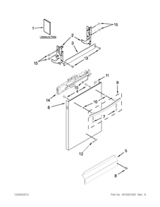 Door Panel Parts Diagram and Parts List for JDB8000AWB1  Jenn-Air Dishwasher