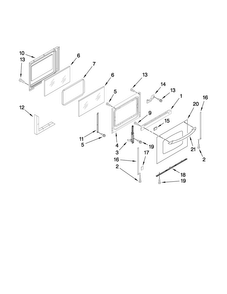 Door Parts Diagram and Parts List for JER8885RCW1  Jenn-Air Range