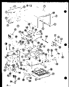 Outer Case Diagram and Parts List for RC-14B P73550-2M Amana Microwave