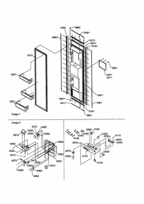 Door/cavity Cover Diagram and Parts List for S148DA03-P1305601W  Amana Refrigerator