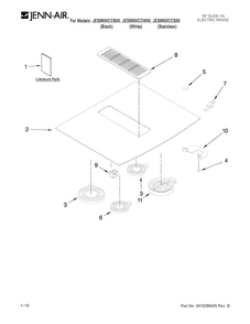 Cooktop Parts Diagram and Parts List for JES9900CCW00  Jenn-Air Range