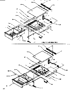 Shelving & Drawers Diagram and Parts List for SSD522NBW-P1181001WW  Amana Refrigerator
