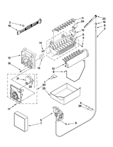 Icemaker Parts Diagram and Parts List for MBF1953YEB0  Maytag Refrigerator