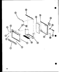 Front, Chassis Diagram and Parts List for SRI19B-C-P73320-48WC  Amana Refrigerator