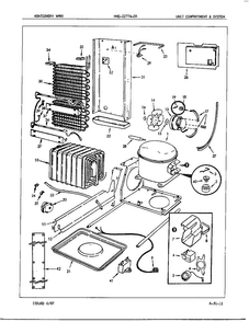 Unit Compartment And System Diagram and Parts List for 22774A  Admiral Refrigerator