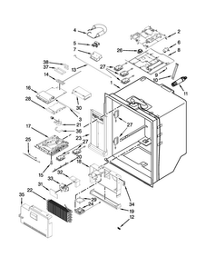 Refrigerator Liner Parts Diagram and Parts List for 7MF2976AEM03  Maytag Refrigerator