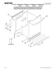 Part Location Diagram of W10187973 Whirlpool HANDLE