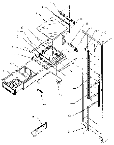 Refrigerator Shelving And Drawers Diagram and Parts List for SX25N-P1162704W  Amana Refrigerator