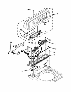Control Panel Parts Diagram and Parts List for MVWB725BG0  Maytag Washer