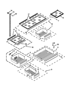 Shelf Parts Diagram and Parts List for JF42SSFXDA02  Jenn-Air Refrigerator