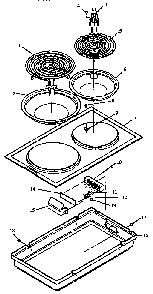 Cooktop Module Diagram and Parts List for CC1CE P1133346NE Amana Cooktop