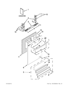 Door Panel Parts Diagram and Parts List for JDB3650AWR4  Jenn-Air Dishwasher