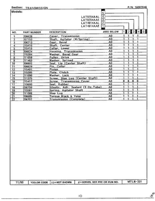 Transmission Page 2 Diagram and Parts List for 6349  Maytag Washer