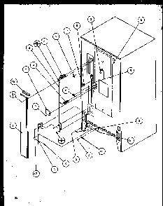 Rear Cabinet Parts Diagram and Parts List for TC18QL-P1111408WL  Amana Refrigerator