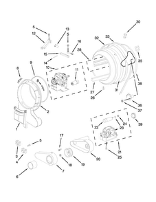 Drum And Motor Parts Diagram and Parts List for MED7500YW0  Maytag Dryer