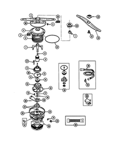 Pump And Motor Diagram and Parts List for JDB6510AWK  Jenn-Air Dishwasher