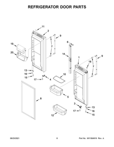 Refrigerator Door Parts Diagram and Parts List for JFC2089BEP07  Maytag Refrigerator