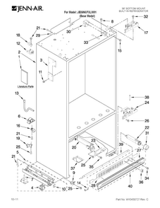 Cabinet Parts Diagram and Parts List for JB36NXFXLW01  Jenn-Air Refrigerator