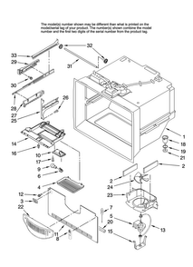 Freezer Liner Parts Diagram and Parts List for MFF2558KEB11  Maytag Refrigerator